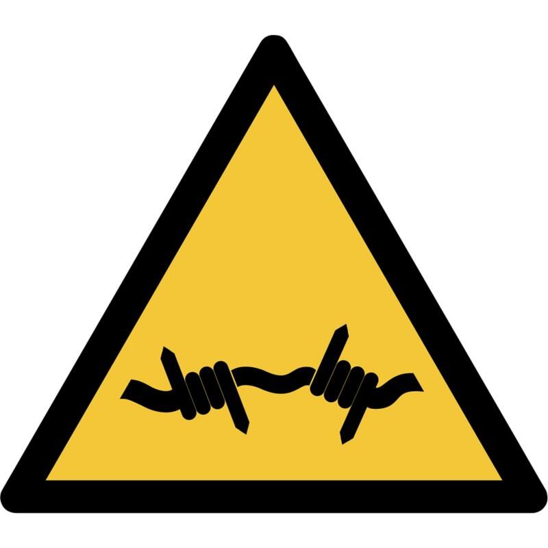 Djois Warnschild Warnung vor Stacheldraht Klebstoff, einschraubbar PP (Polypropylen) 30 (B) x 0,14 (H) cm 3 Stück