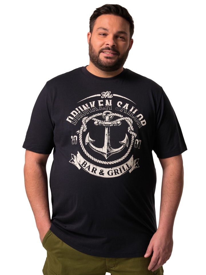 Men Plus Kurzarm T-Shirt in navy blau günstig kaufen