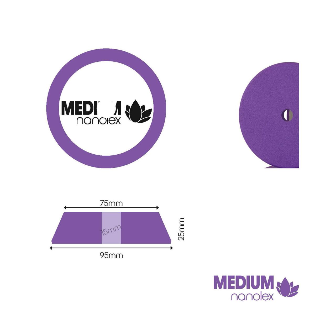 Nanolex Polierpad Medium DA 75mm mittel
