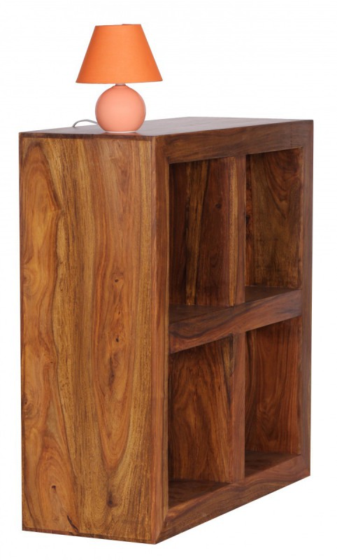 Wohnling Sheesham Standregal Massiv 82 cm mit 4 Böden Massivholz