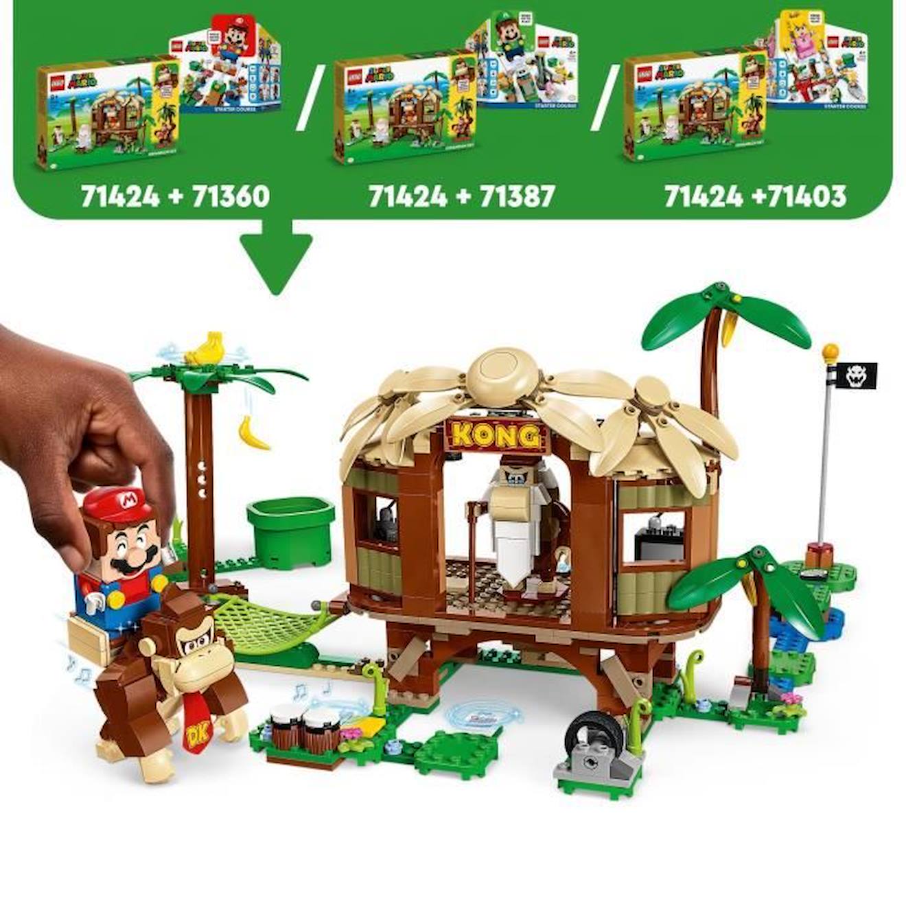 LEGO® Super Mario 71424 Ensemble d'Extension La Cabane de Donkey Kong, Jouet à Combiner avec Pack de Démarrage marron