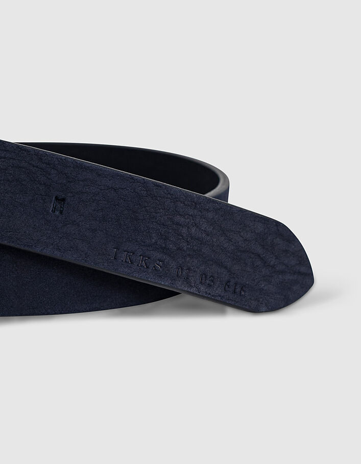 Ceinture bleu marine en cuir nubuck Homme