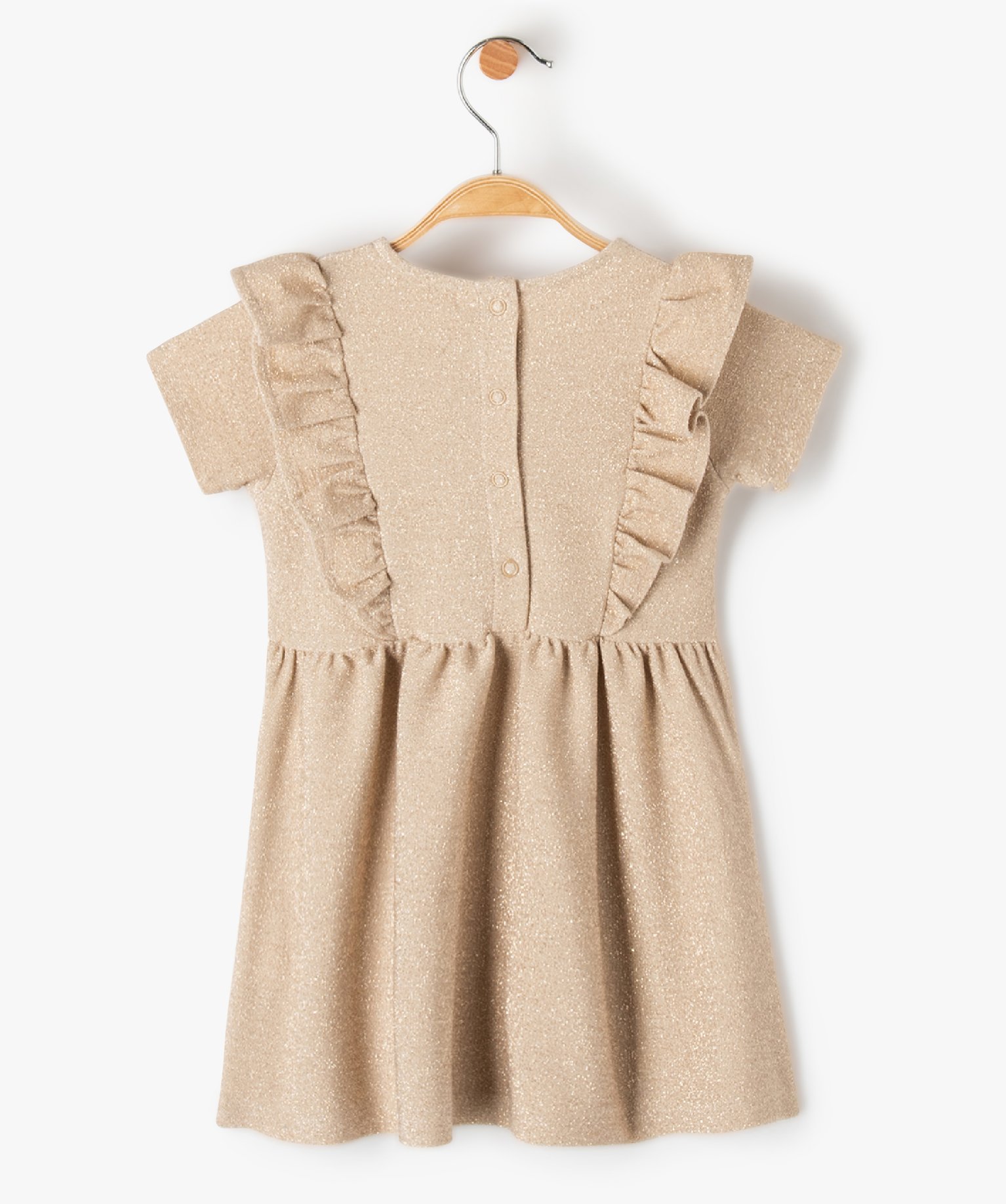 Robe bébé fille à manches courtes à paillettes avec vola... or | GEMO