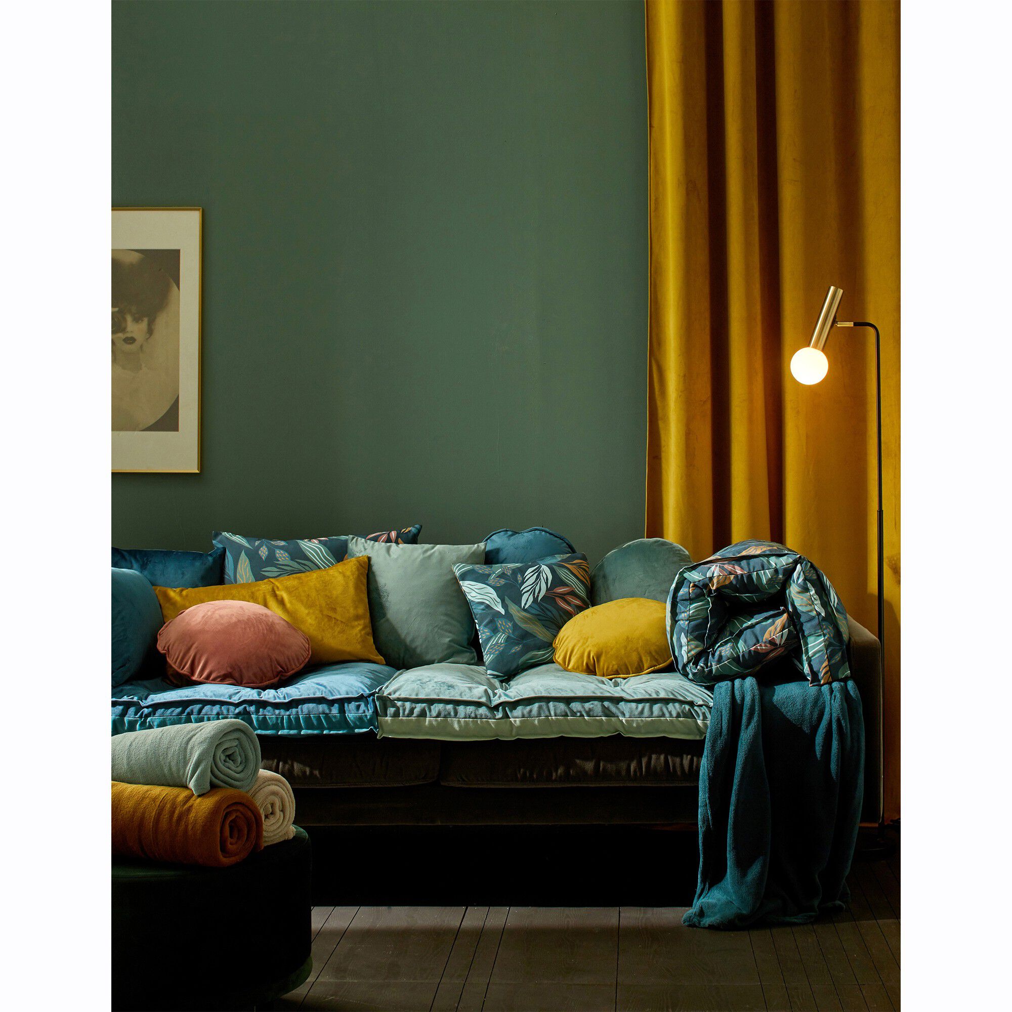 Housse coussin en velours uni