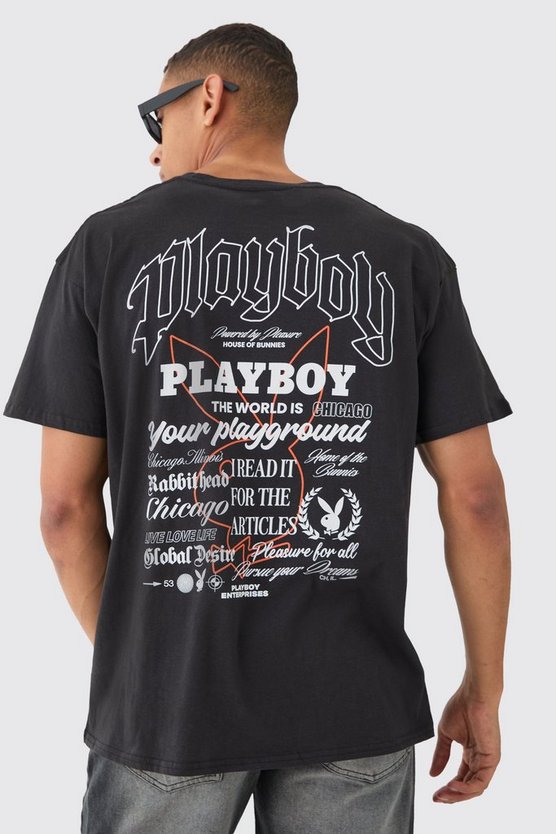 Oversize T-Shirt mit lizenziertem Playboy-Print