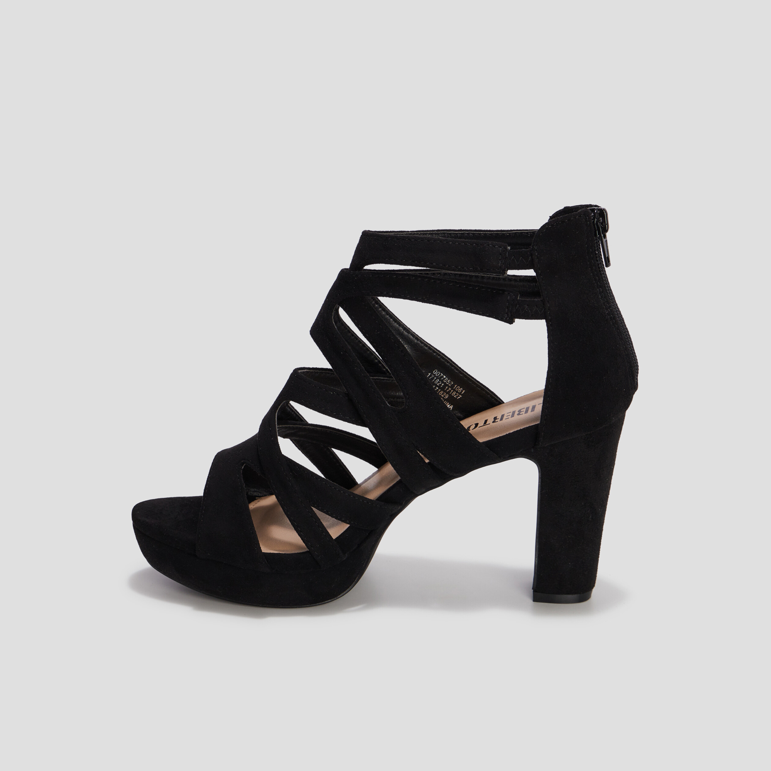Sandales à talons avec brides noir femme | La Halle