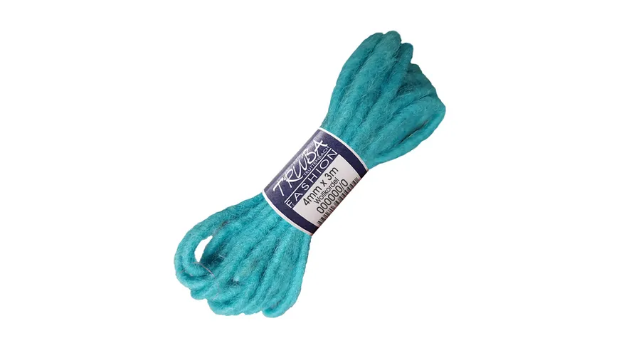TRUBA Wollkordel 100%-Natur türkis 3 m türkis