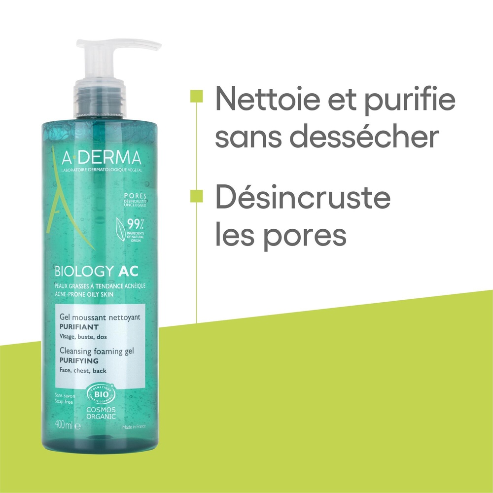 A-Derma Biology AC Gel moussant purifiant bio Po mpe 400 ml Gel moussant