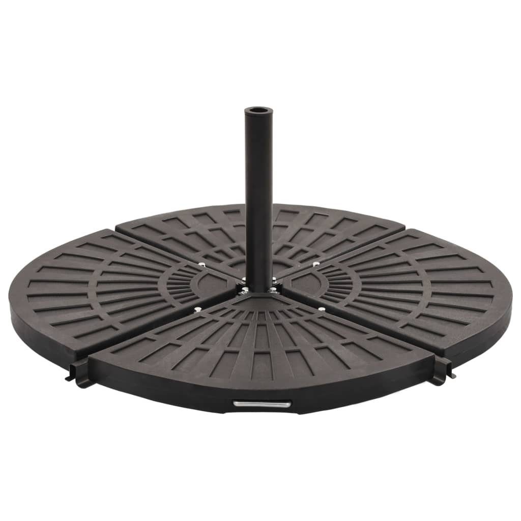 vidaXL Schirmhalter Sonnenschirm-Gewichtsplatte Schwarz Fächerförmig 20 kg