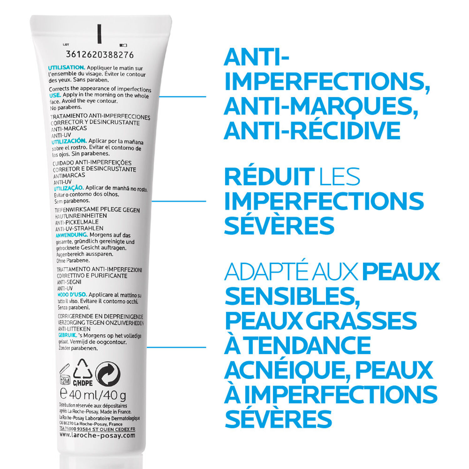 la roche-posay Effaclar + SPF30 Duo Soin Anti-Imperfections 40 ml