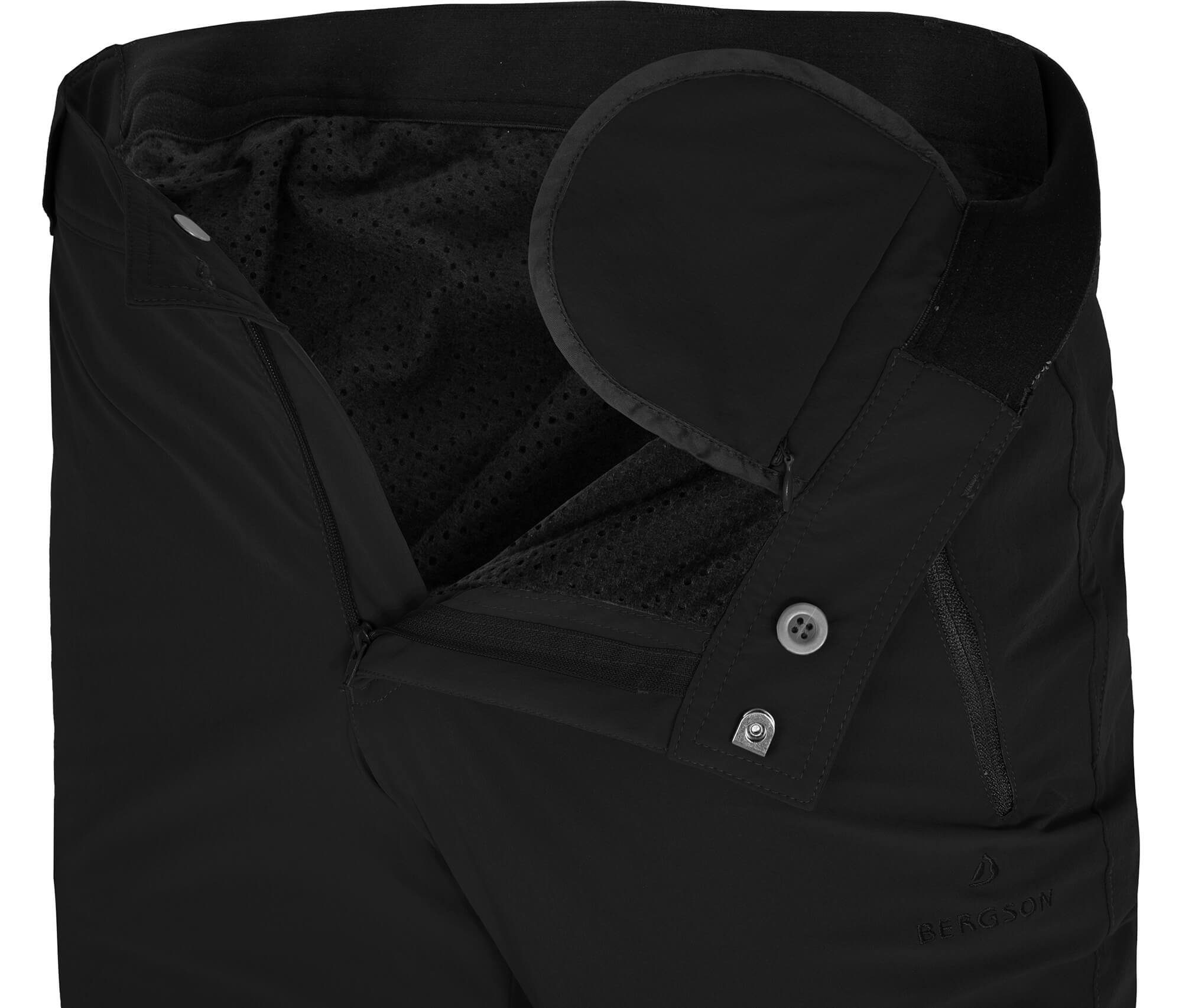 Bergson Outdoorhose RAISIO COMFORT Herren Winter Wanderhose, warm gefüttert, elastisch, Langgrößen, schwarz