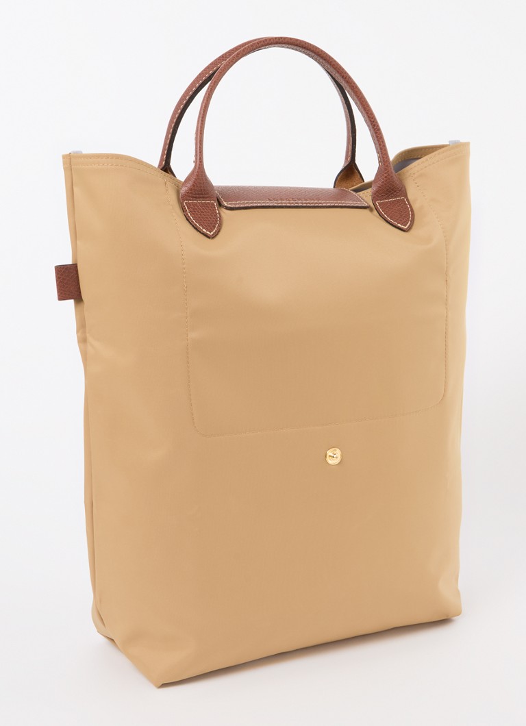 Geantă Longchamp Le Pliage Original, mărimea M, cu detalii din piele.