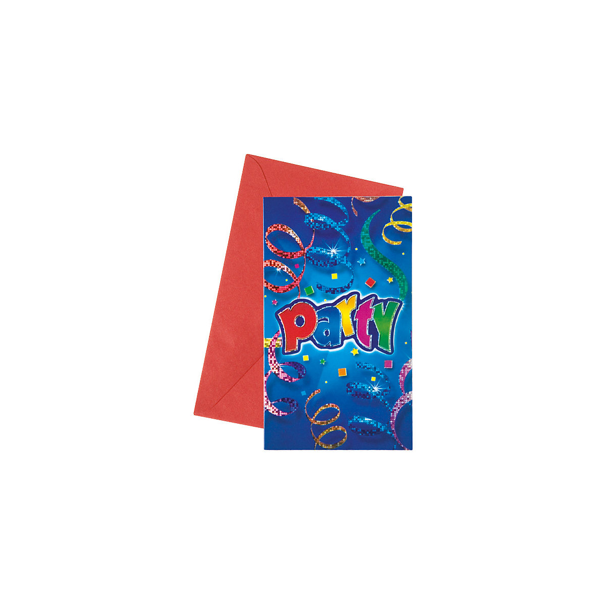 Einladungskarten Party Streamers Prismatic, 6 Stück inkl. Umschlag