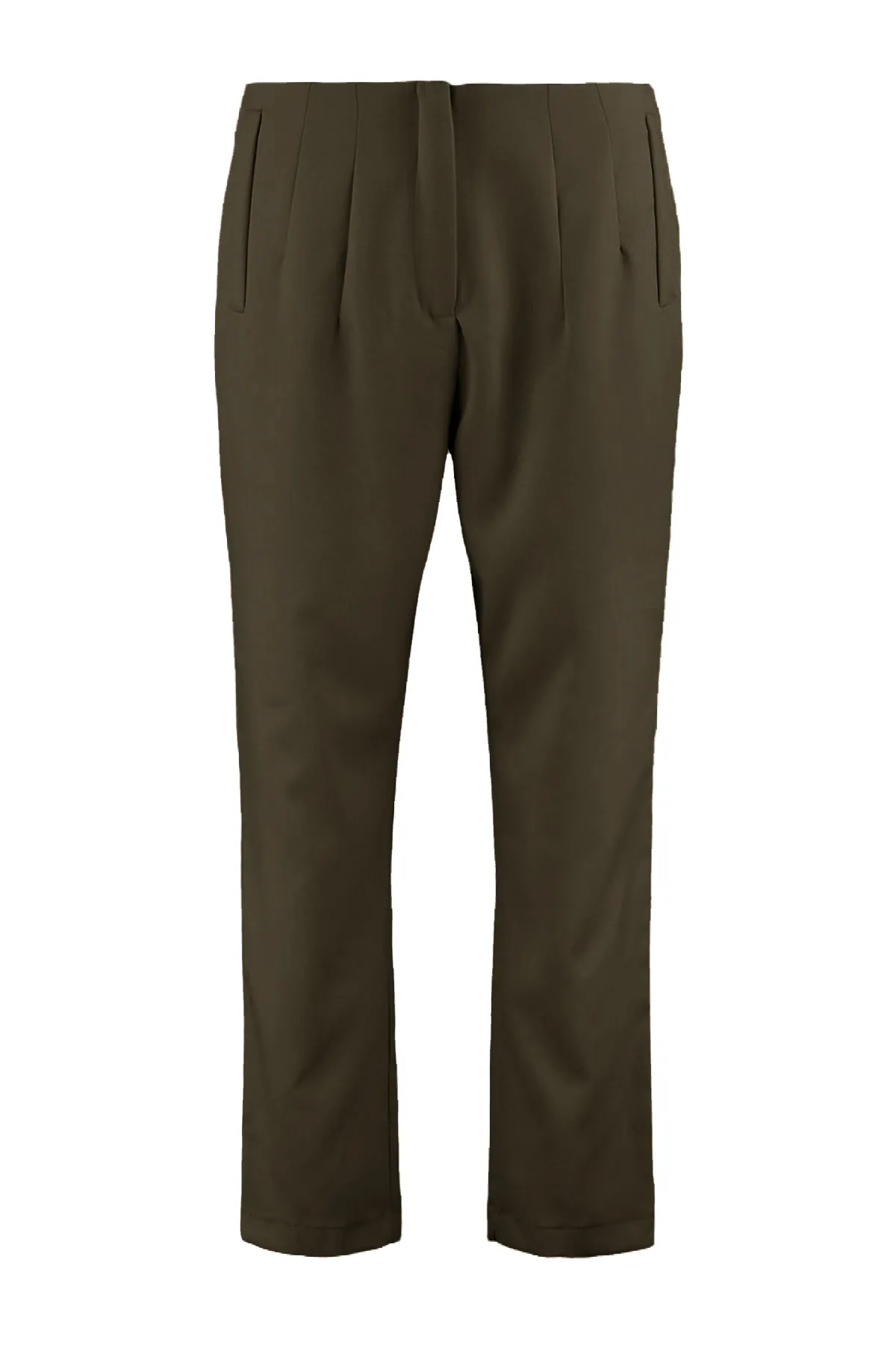 Trendyol Curve  Khakifarbene Zigarettenhose aus Webstoff TBBAW23AR00015