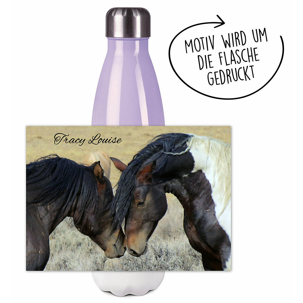 Edelstahl Kinder Thermoflasche / Trinkflasche bunt Paint Horses Spülmaschinenfest, Auslaufsicher, Bruchfest, Doppelwandig, Für Heißgetränke geeignet, Mit Deckel, Isoliert