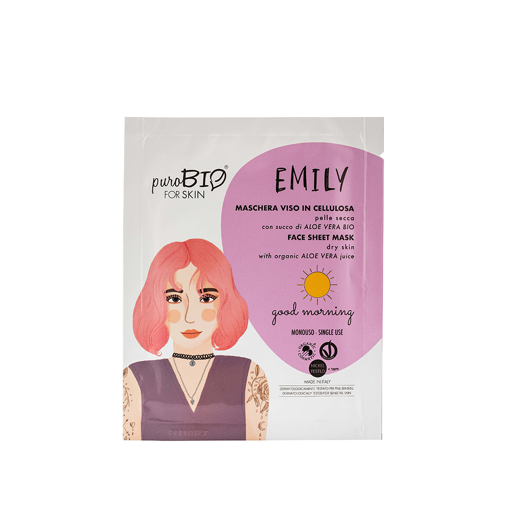 Purobio EMILY - Masque tissu GOOD MORNING Peau sèche - Coup d'éclat