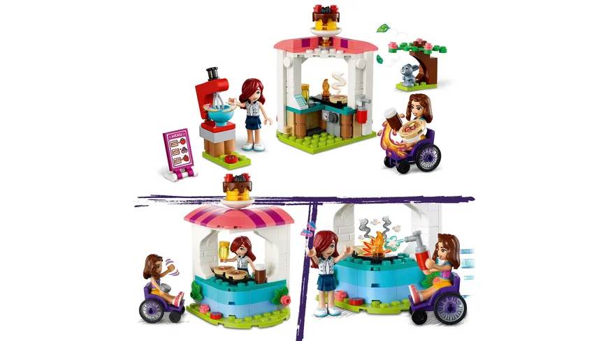 LEGO Friends 41753 Pfannkuchen-Shop, Spielzeug-Set mit Hasenfigur