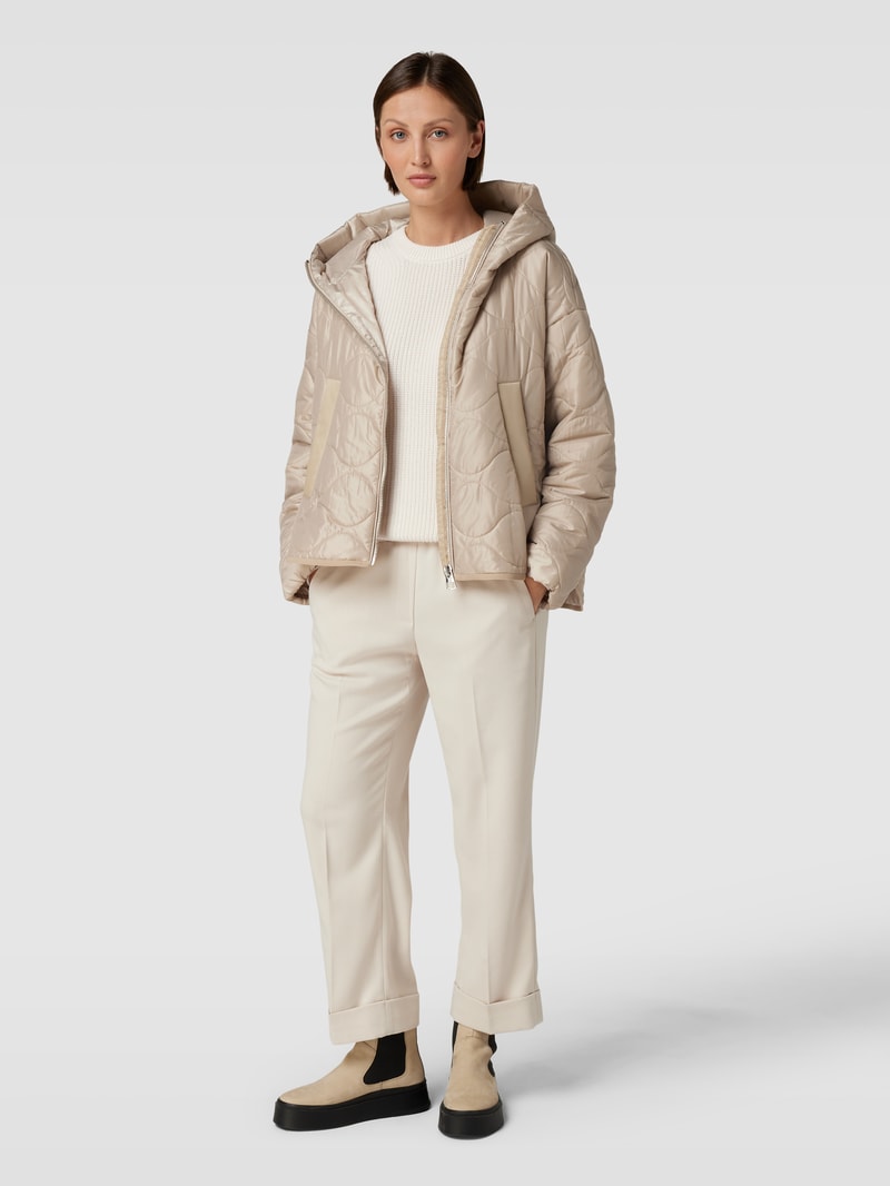 Jacke mit Steppnähten in beige