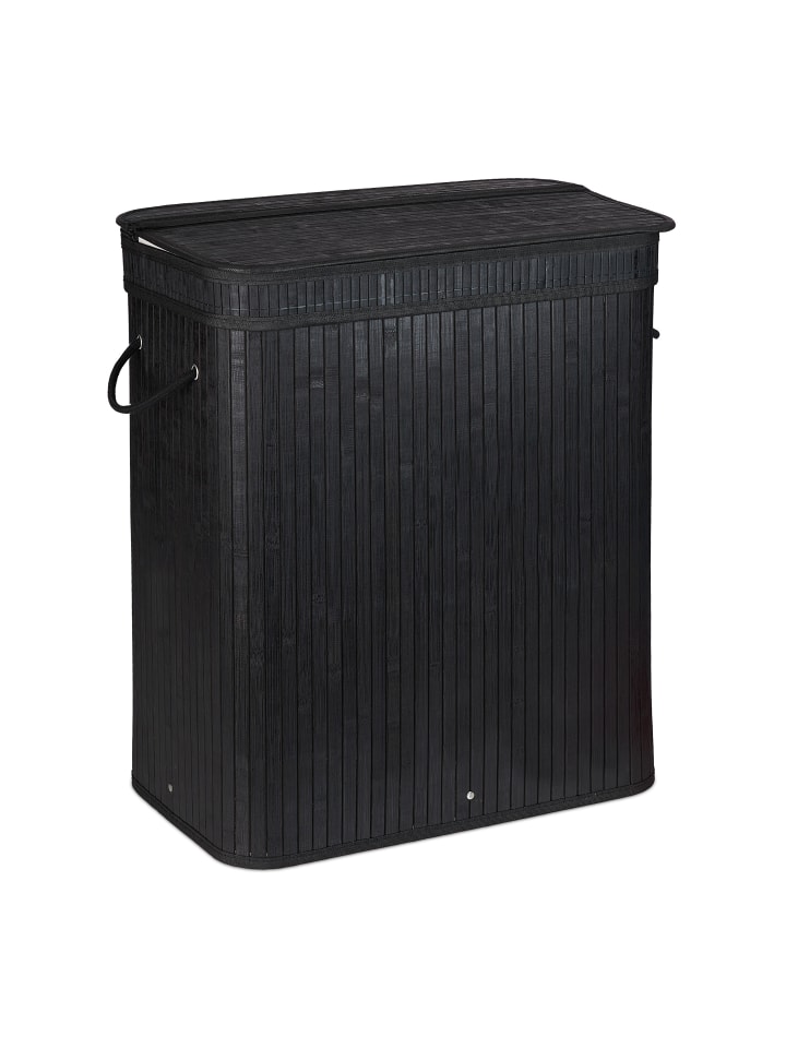 relaxdays Wäschesortierer in Schwarz - (B)55 x (H)63 x (T)35 cm günstig kaufen onesize