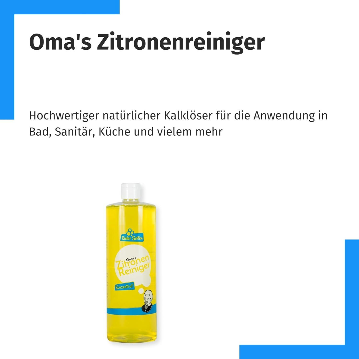 Kieler Seifen Zitronenreiniger Essigreiniger (Sparset, [- 2 x 1.000 ml 1L Konzentrat Kalklöser für Bad, Küche und Sanitär)