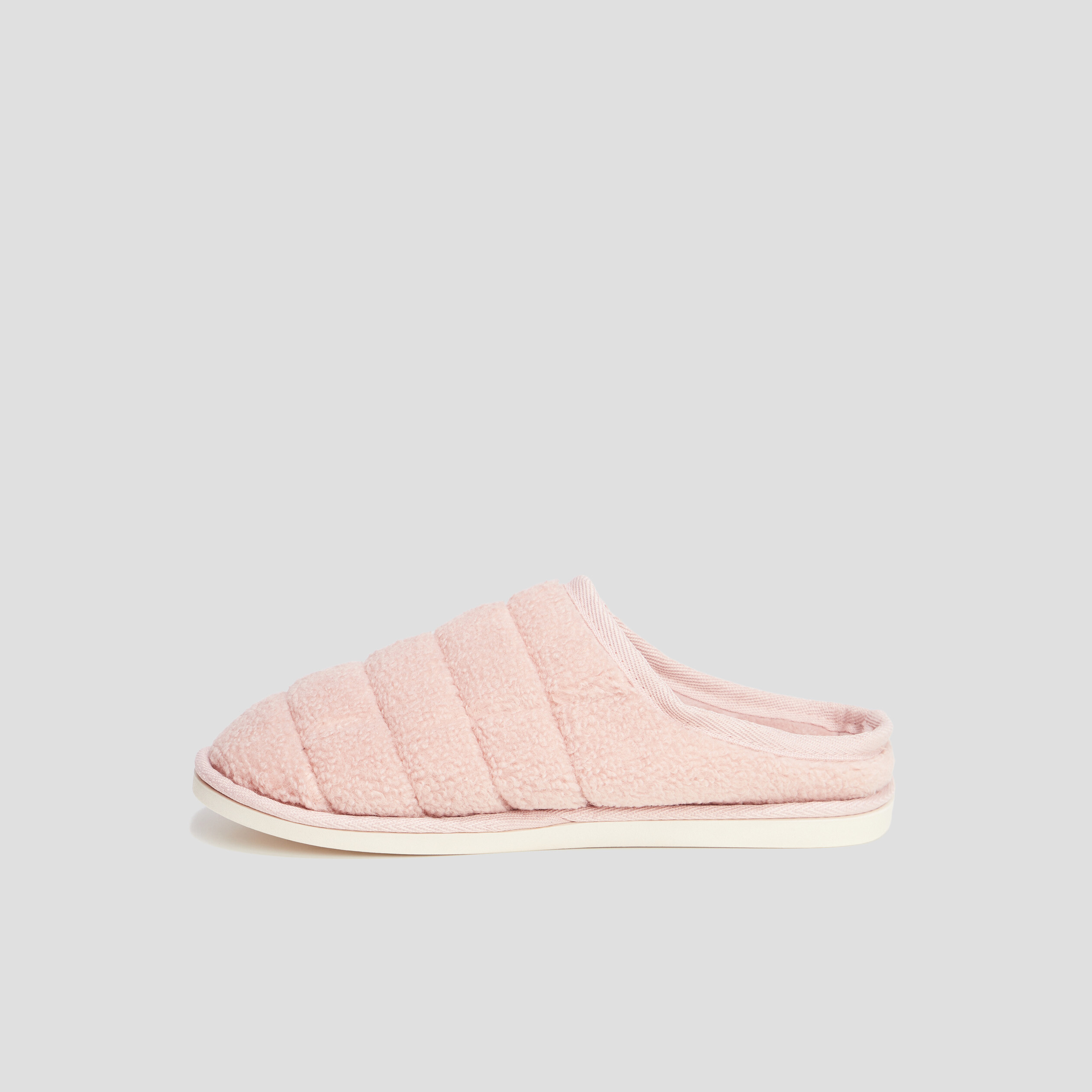 Chaussons mules imitation laine mouton rose femme | La Halle