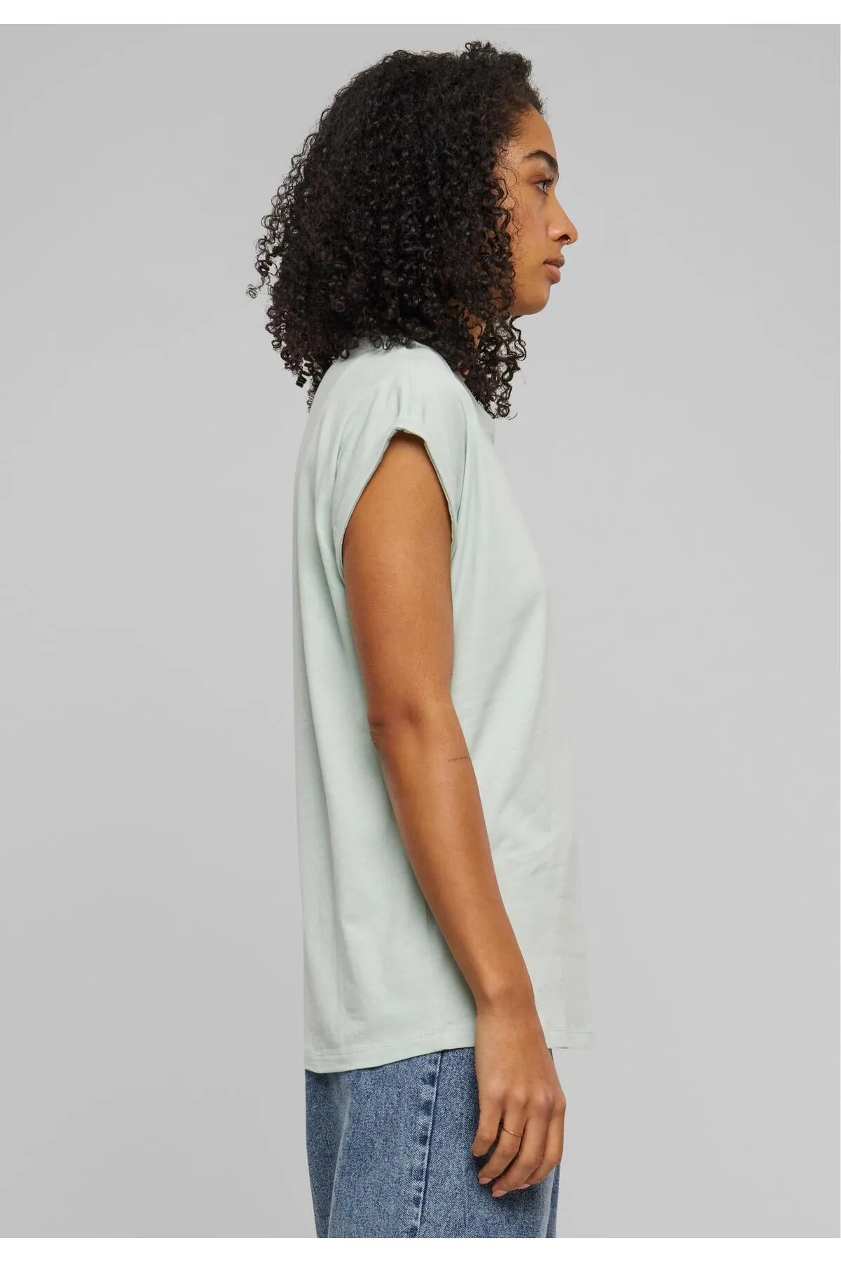 Urban Classics  Damen T-Shirt mit verlängerter Schulterpartie für Damen