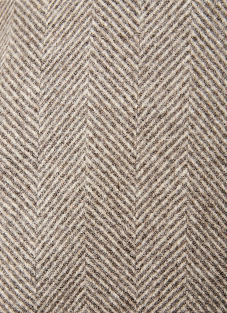 Max & Co Lambro double-breasted coat in virgin wool blend with herringbone pattern
