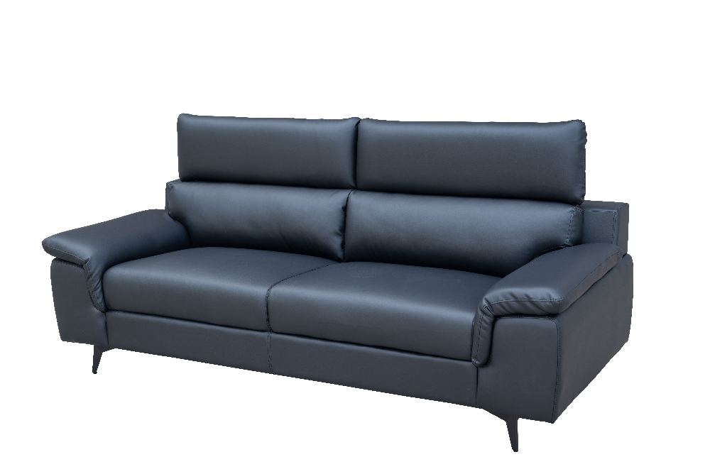 Happy Home Sofa Set 2-teilig – Couchgarnitur in Schwarz, Lederoptik
