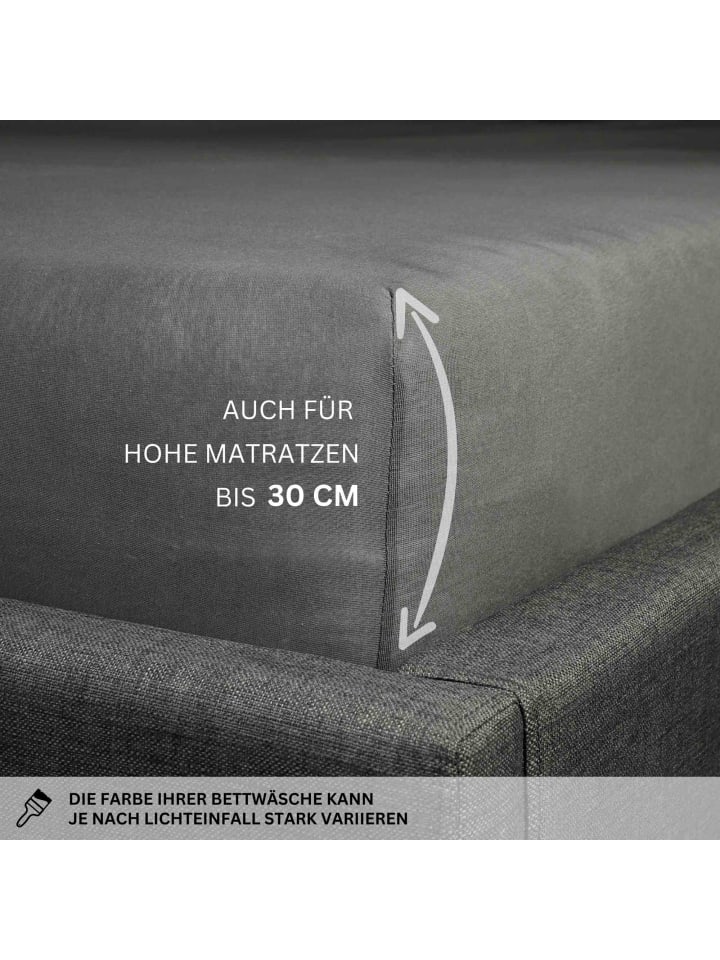 ESPRIT Spannbettlaken PREMIUM in Anthrazit günstig kaufen