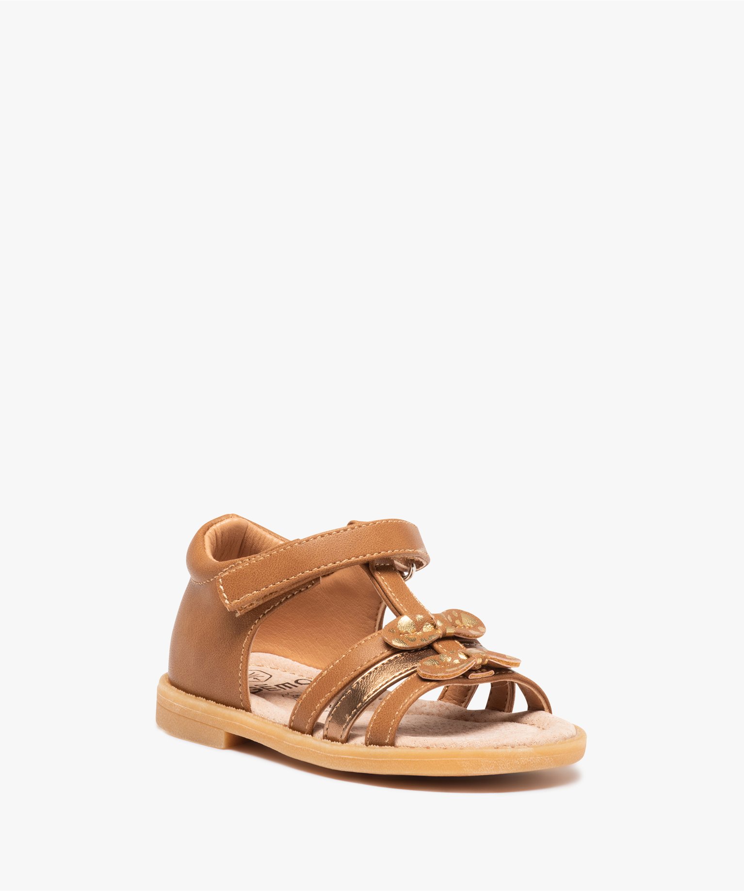 Sandales bébé fille à contrefort fermé et n?uds fantaisie camel | GEMO
