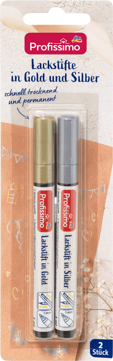 Lackstifte Set 2tlg Gold und Silber, 1 St