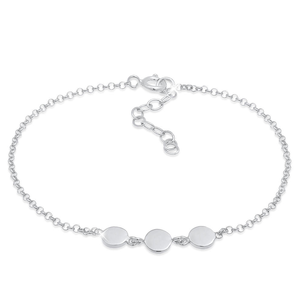 Elli Elli Bracelet Plättchen Disc Kreis Rund Boho 925 Silber Bracelet