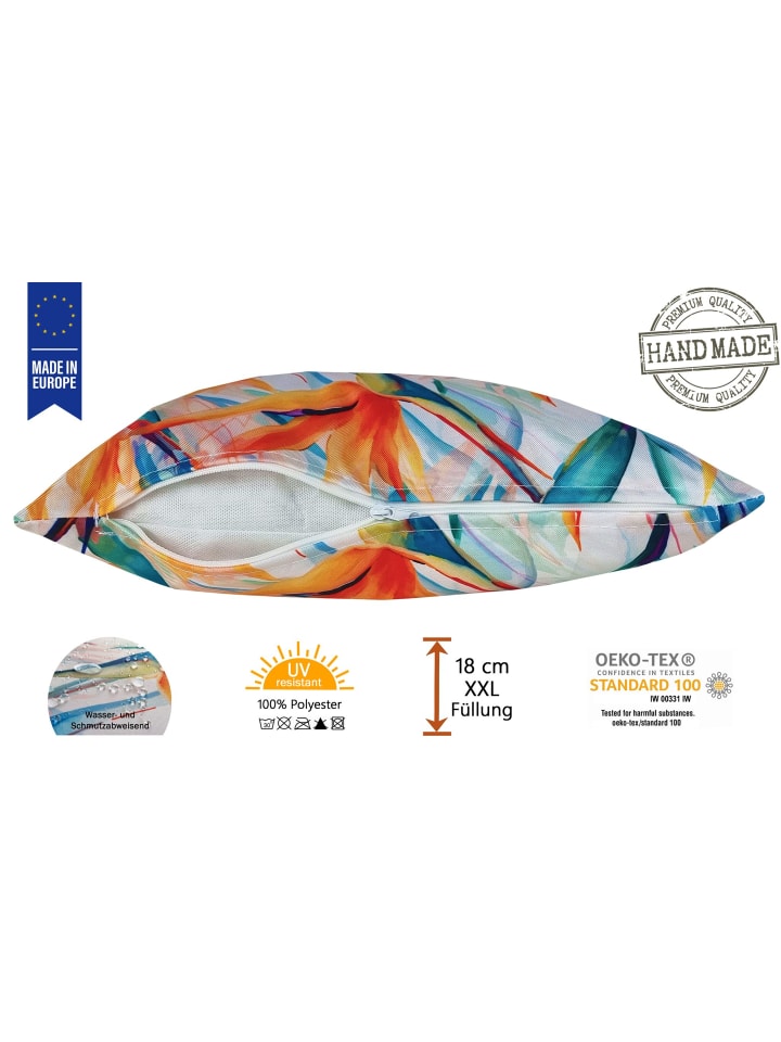 JACK Outdoor Dekokissen Motiv 45x45cm inkl. XXL Füllung in Strelitzia günstig kaufen 45x45 cm
