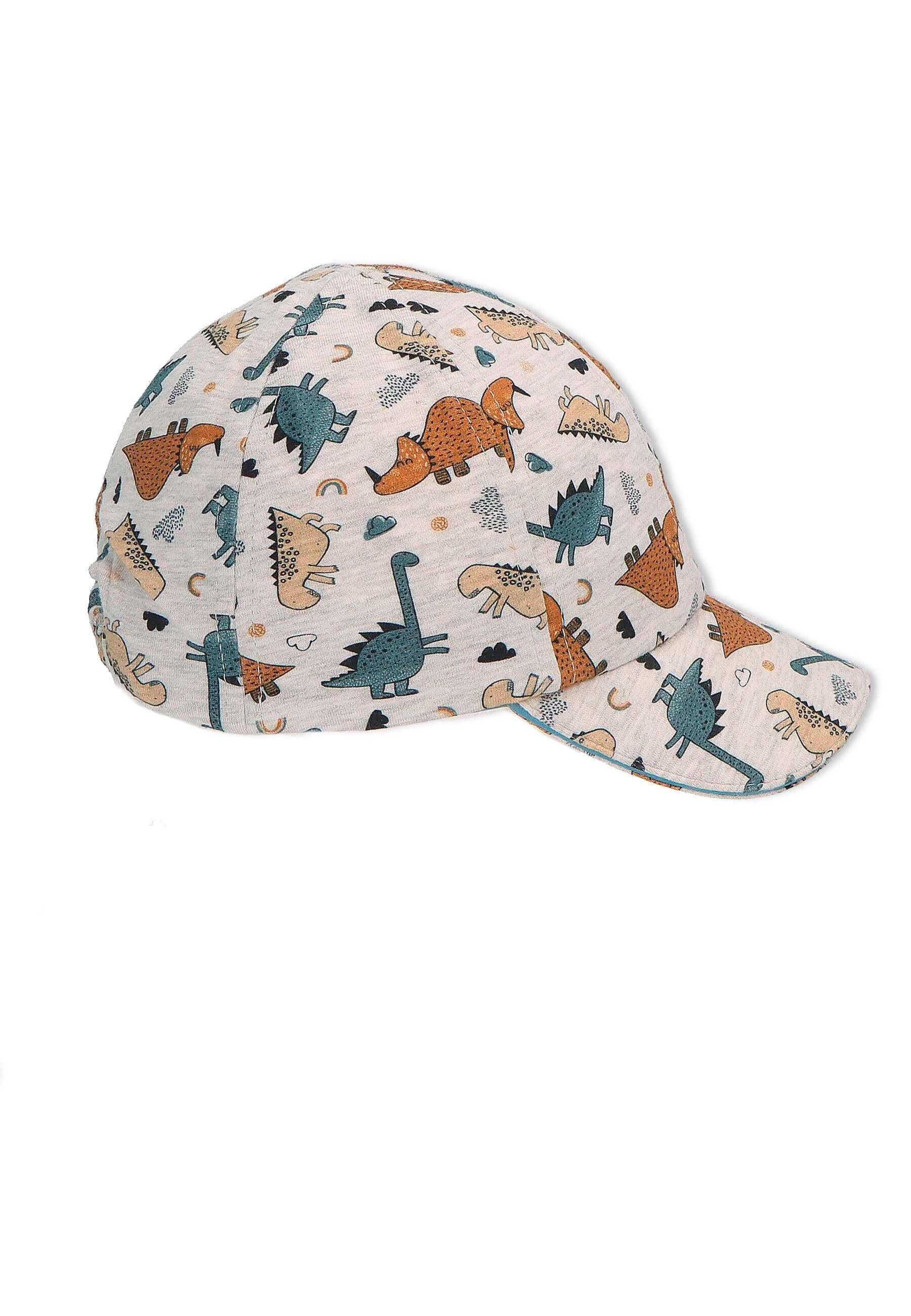 Baseball-Cap in Silber mit Dinos bedruckt, UV 50+