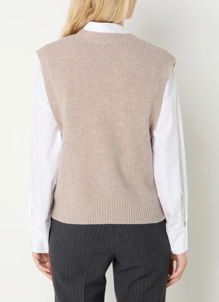 Gerard Darel Julietta chunky knit wool sleeveless sweater with button detail