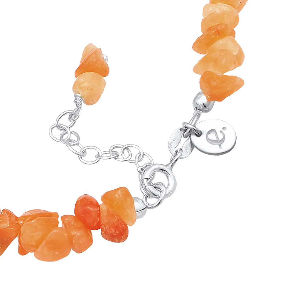 Elli PREMIUM Elli PREMIUM Bracelet Femmes Perles de Nature avec Aventurine Marron en argent st Bracelet