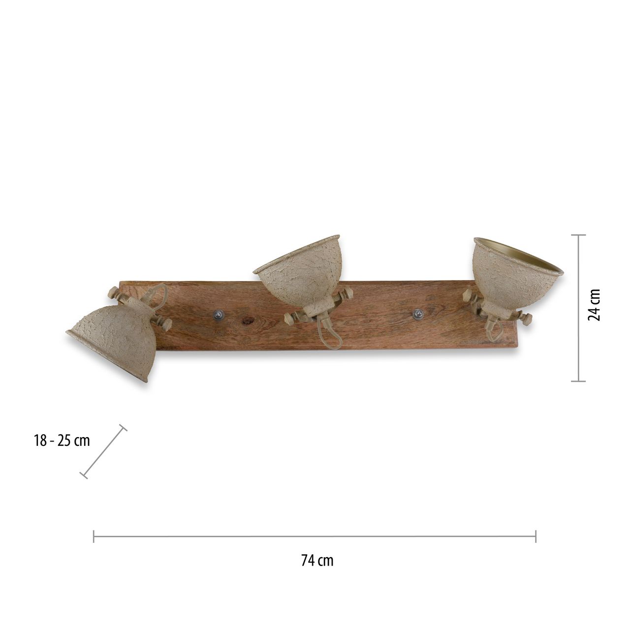 JUST LIGHT LeuchtenDirekt Wand- und Deckenleuchte, SAMIA, 3x  E14 a max. 40,00 Watt, dreh- und schwenkbar, Innenleuchte, IP20
