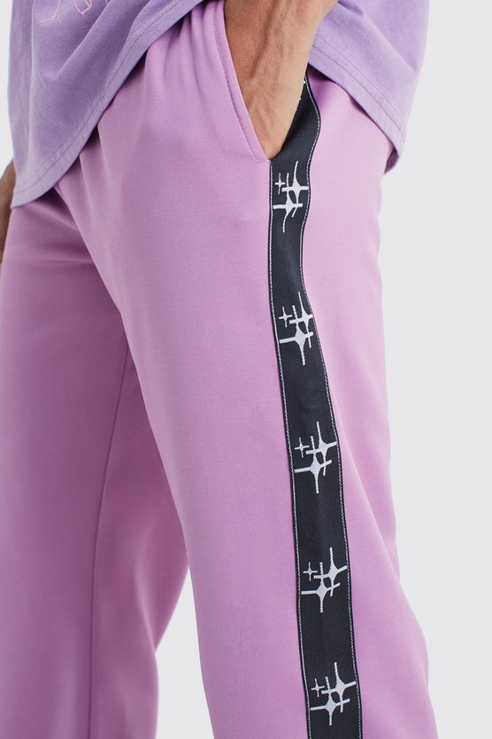 Oversize Trikot-Jogginghose mit Seitenstreifen