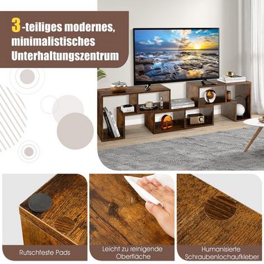 COSTWAY TV-Schrank Lowboard 3-teilig, Frei Kombinierbar, für TVs bis zu 65