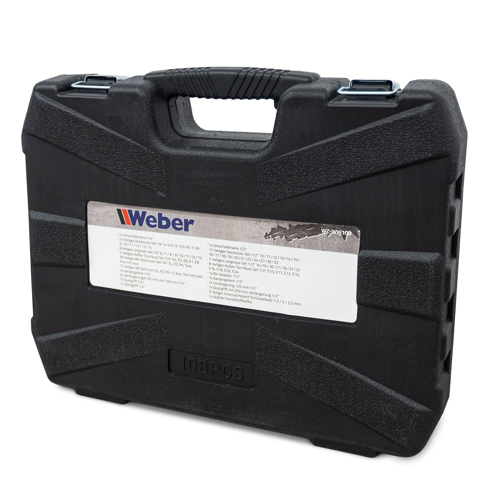 Weber GmbH Steckschlüssel Weber Steckschlüssel Satz mit Koffer 108-teilig