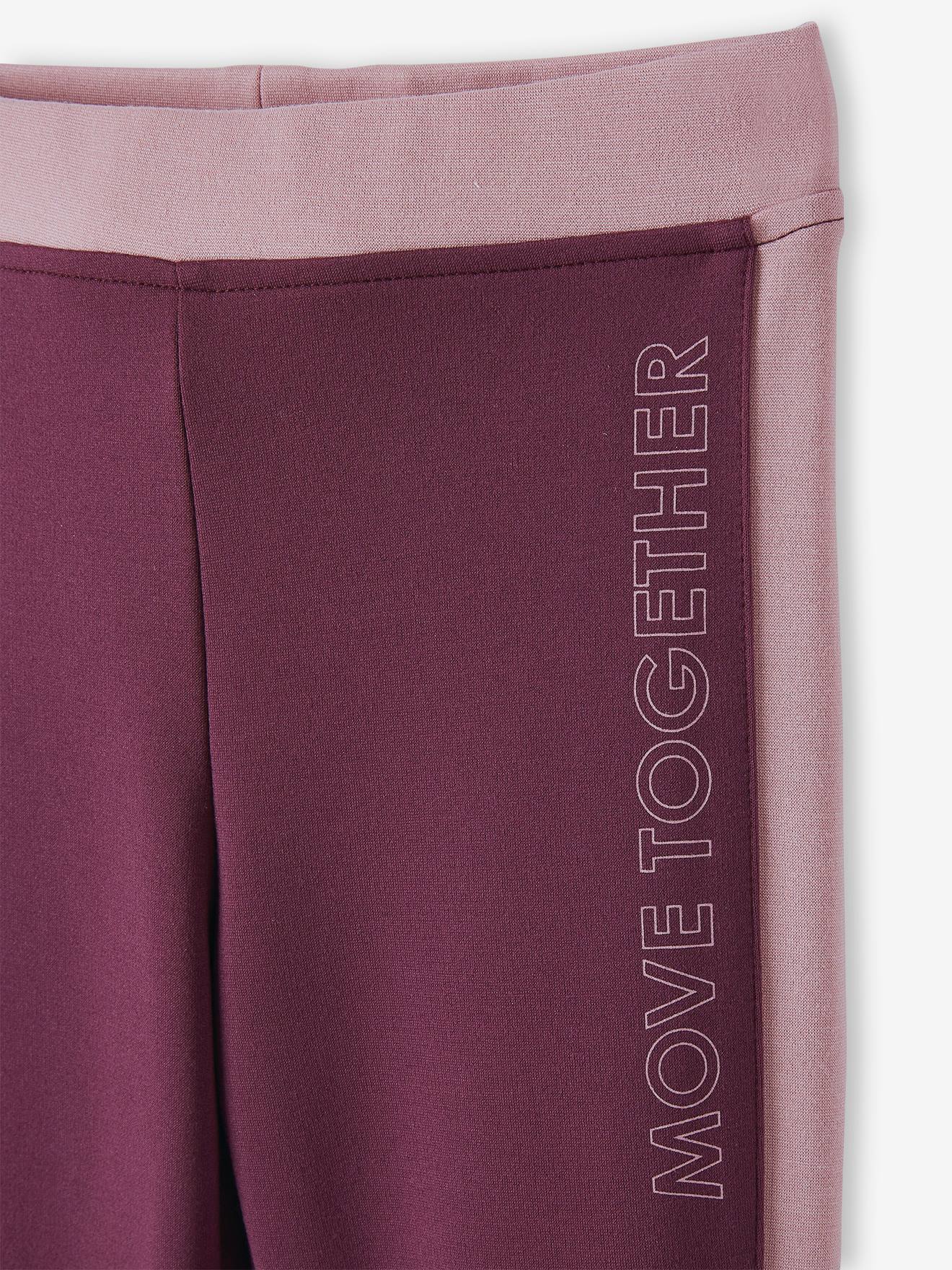 Legging de sport fille bandes côtes gris chiné