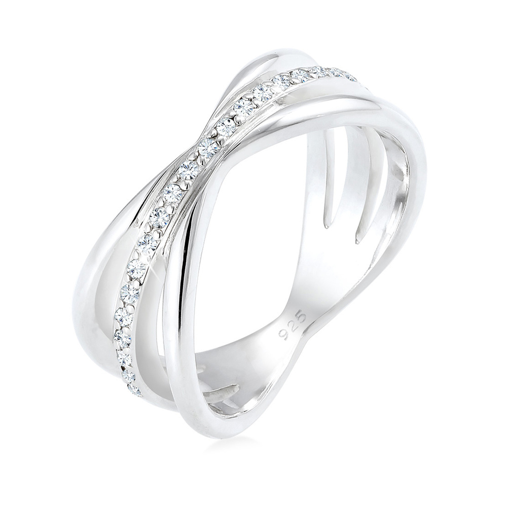 Elli PREMIUM Elli PREMIUM Bague Wickelring Blogger Kristalle 925 Silber Bague