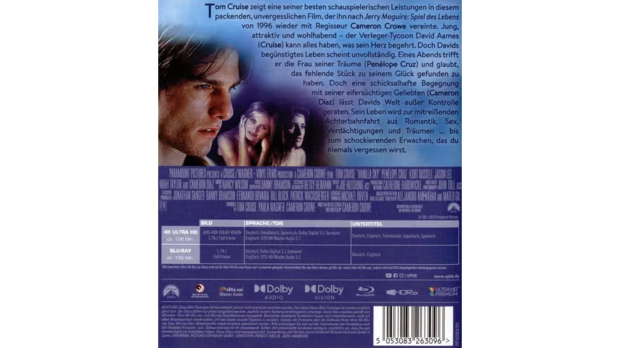 Vanilla Sky  (+ Blu-ray)
