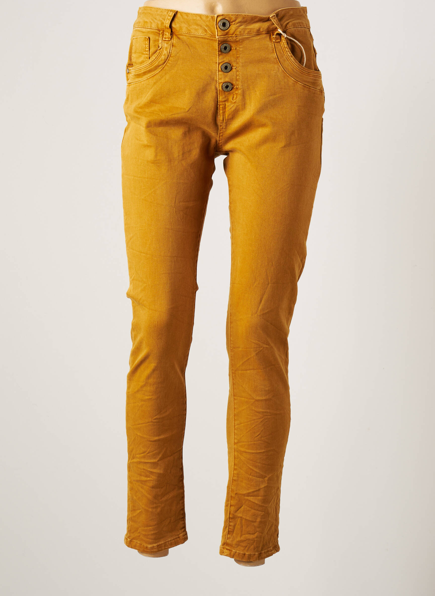 Karostar Jeans Coupe Slim Femme couleur jaune