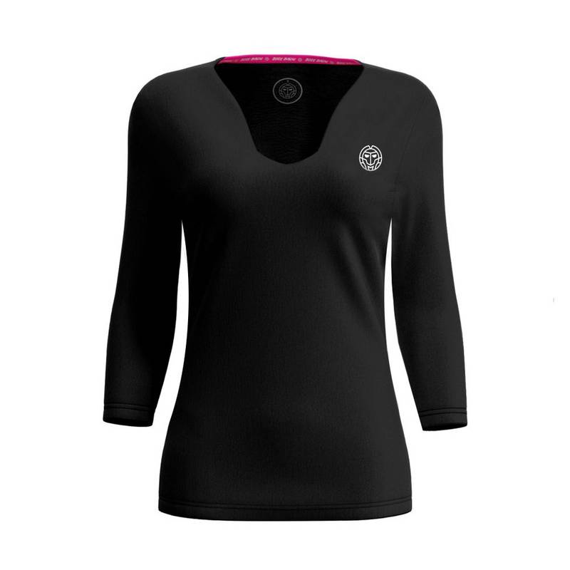 BIDI BADU Crew V-Neck Longsleeve Tennisshirt Damen