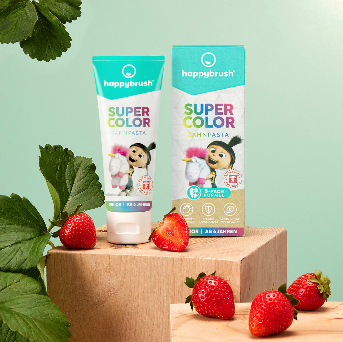 Zahnpasta Kinder Super Color Rundumschutz Erdbeere, 75 ml