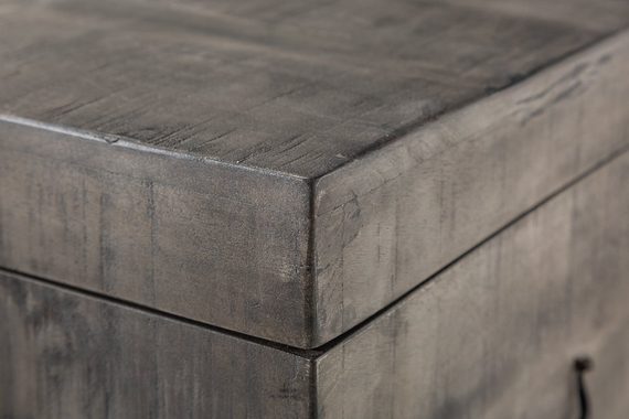 riess-ambiente Couchtisch FACTORY LOFT 115cm grau, Truhe · Sitzbank · Massivholz · Metall · mit Fach · Industrial