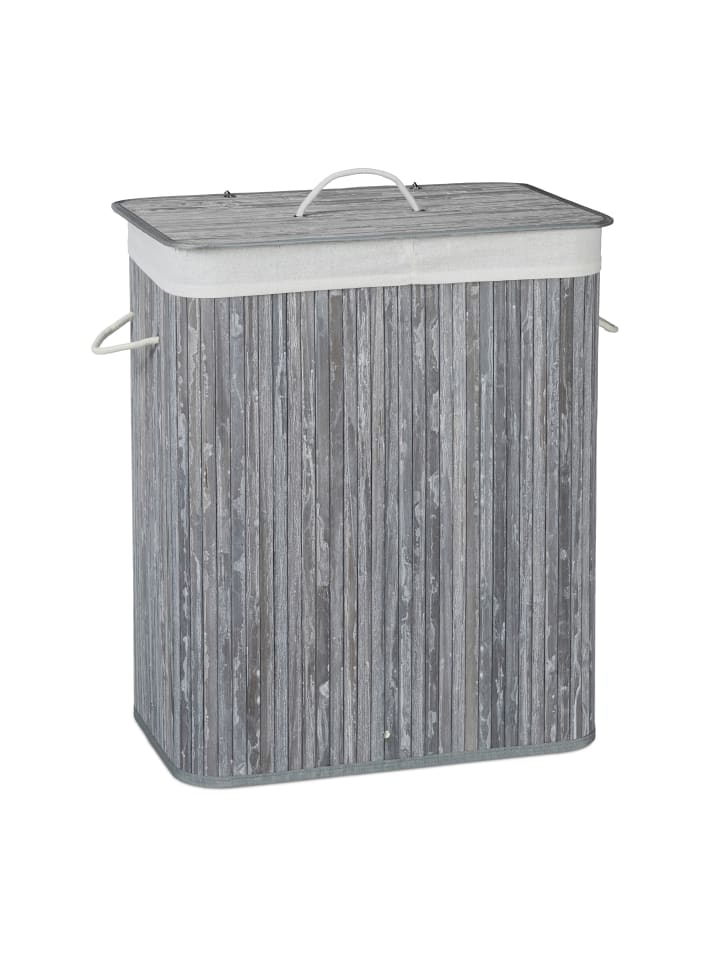 relaxdays Wäschekorb in Grau - (B)55 x (H)63 x (T)35 cm günstig kaufen onesize
