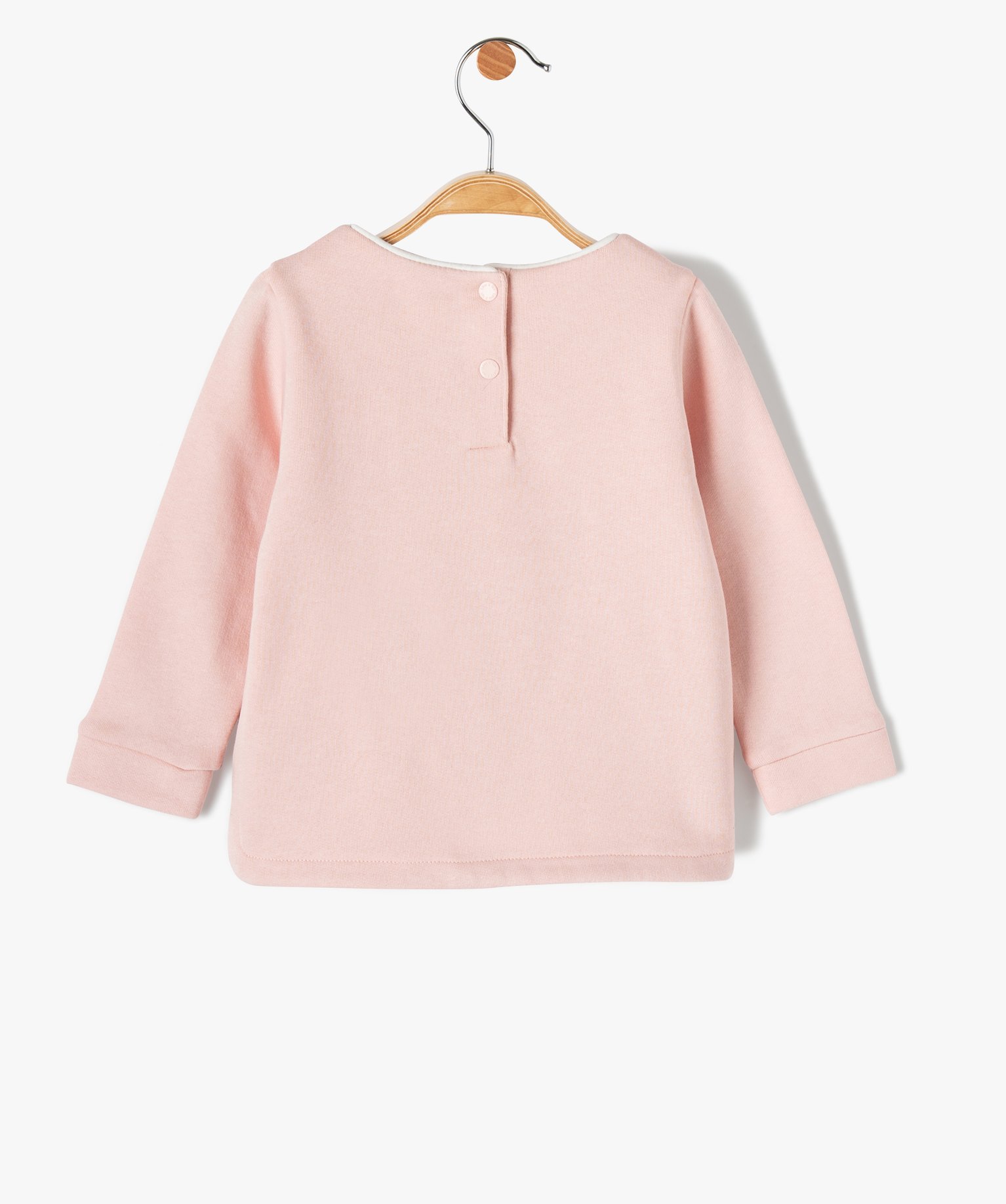Sweat bébé fille molletonné avec motif animalier ecru | GEMO