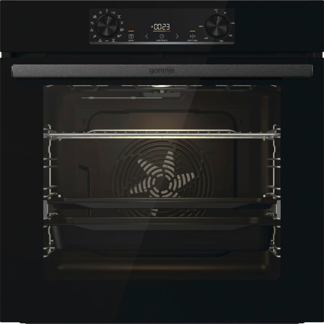GORENJE Backofen-Set Black Pacific Basic Set, mit 1-fach-Teleskopauszug, Aqua Clean, ExtraSteam